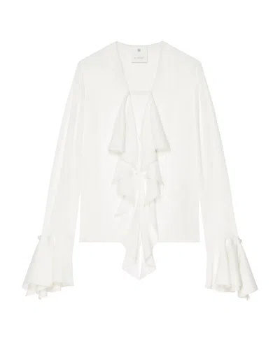 GIVENCHY GIVENCHY 4G PATTERN RUFFLED BLOUSE