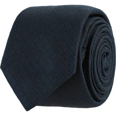 Givenchy 4g Jacquard Silk Tie In Blue