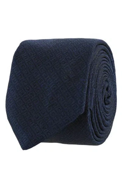 Givenchy 4g Jacquard Silk Tie In Blue