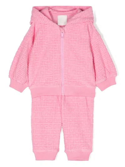 Givenchy Babies' 4g Jacquard Tracksuit In Pink