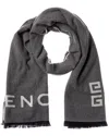 Givenchy 4g Jacquard Wool & Cashmere-blend Scarf In Gray