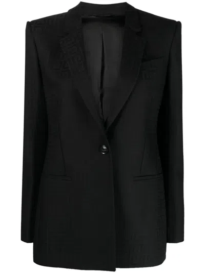 Givenchy 4g Jacquard Wool Blazer In Black