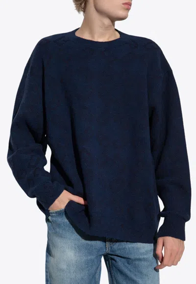 Givenchy 4g Jacquard Wool Sweater In Navy