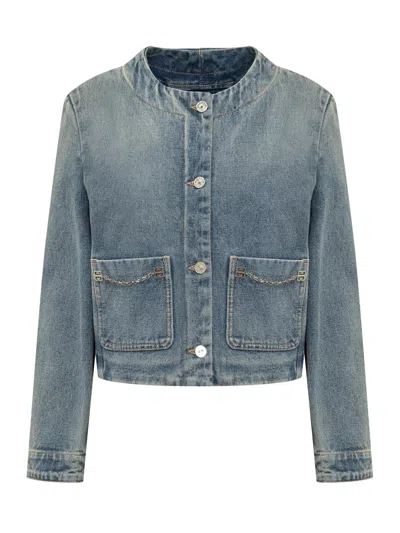 Givenchy 4g Jeans Blouson In Blu