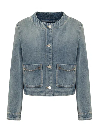 Givenchy Jacket In Denim With Chain Details In Blue