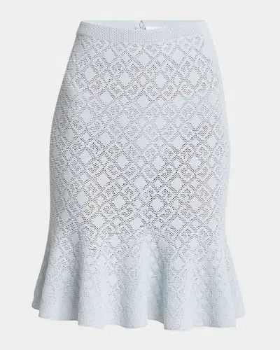 Givenchy 4g Knit Flare Mini Skirt In Pale Blue