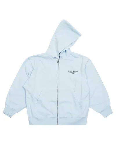 Givenchy 4g Knit Hooded Cardigan In Blue