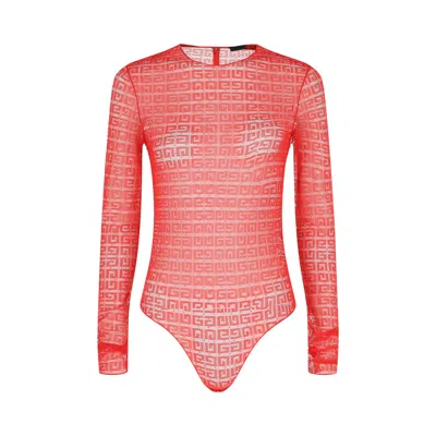 Pre-owned Givenchy 4g Lace Bodysuit 'vermilion' | Red | Women's Size L