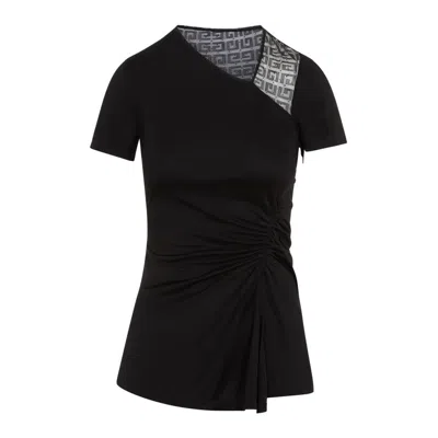 Givenchy 4g Lace Draped Top In Black
