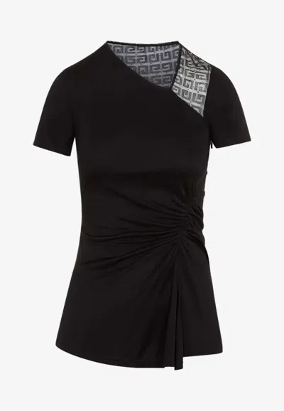 Givenchy 4g Mesh Draped Top In Black
