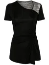 Givenchy 4g Mesh Draped Top In Black