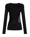 Givenchy Draped Top In Jersey And 4g Lace In Black