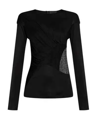 GIVENCHY GIVENCHY LACE INSERT LONG-SLEEVE TOP
