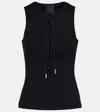Givenchy Black Slim Fit Laces Detail 4g Tank Top In Black