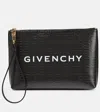 Givenchy 4g Large Coated Canvas Pouch In 001-black