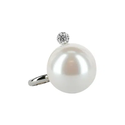 Pre-owned Givenchy 4g Large Pearl Ring 'white/silver' | Women's Size 54