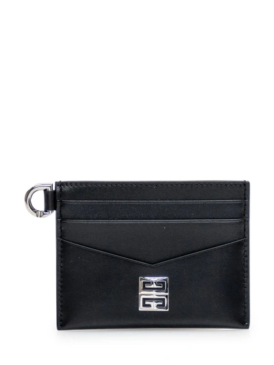 Givenchy 4g Leather Box Card Holder In Black