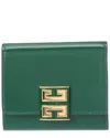 Givenchy 4g Leather Card Case In Green