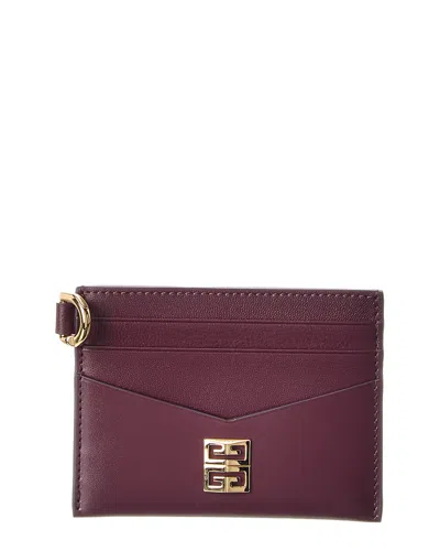Givenchy 4g Leather Card Holder In Brown