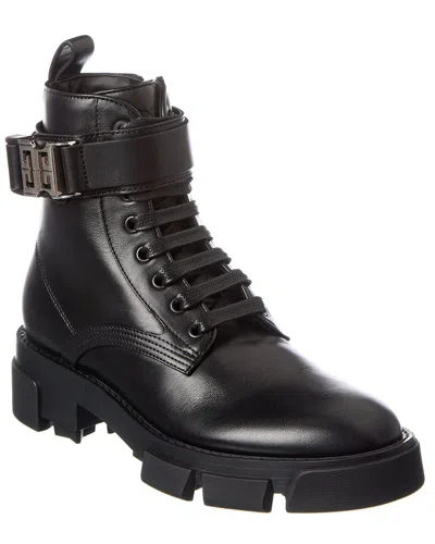 Givenchy 4g Leather Combat Boot In Black