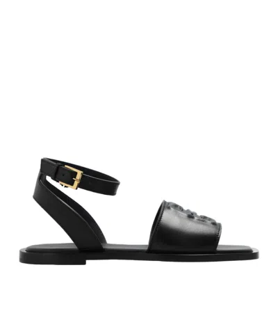 Givenchy 4g Leather Flat Sandals In Black