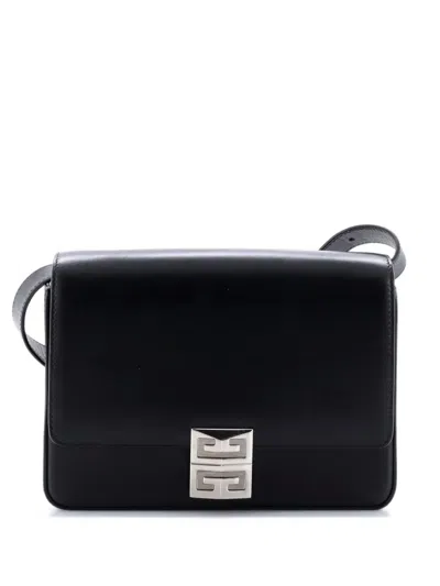 Pre-owned Givenchy 4g Leather Medium Shoulder Bag In Black