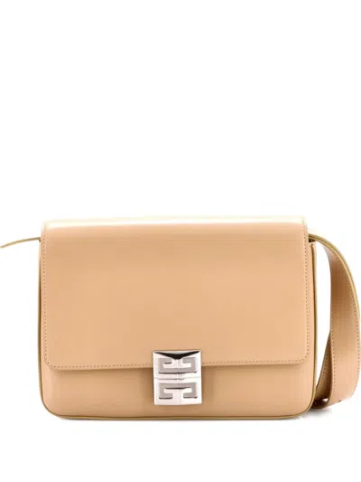 Pre-owned Givenchy 4g Leather Medium Shoulder Bag In Neutral