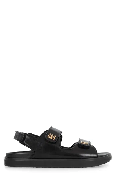 Givenchy 4g Leather Sandals In Black