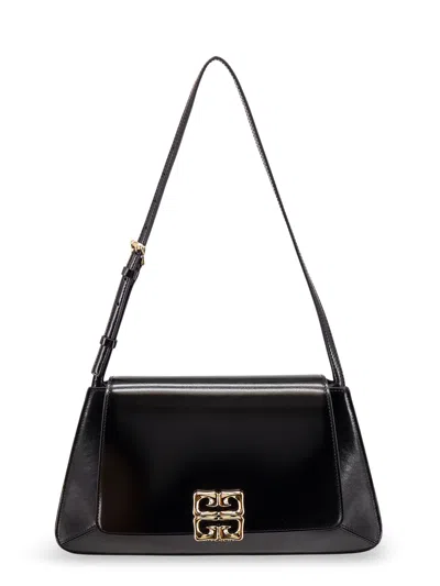 Givenchy 4g Leather Shoulder Bag With 4g Liquid Buckle In Black