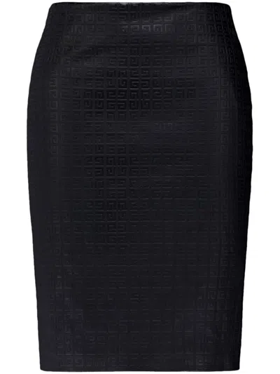 Givenchy 4g Leather Skirt In Black