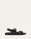 Givenchy Women Leather Sandals With 4g Metal Details In Black
