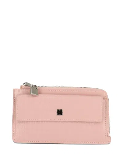 Givenchy 4g Leather Wallet In Pink