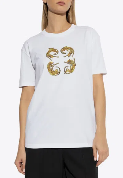 Givenchy 4g Leopard Print T-shirt In White