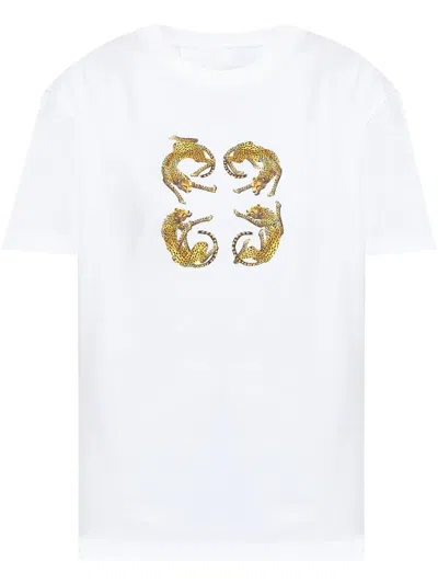 Givenchy 4g Leopard Print T-shirt In White