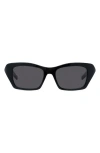 Givenchy 4g Liquid Rectangle Acetate Sunglasses In Shiny Black/smoke