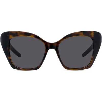 Givenchy 4g Liquid 54mm Square Cat Eye Sunglasses In Dark Havana/smoke