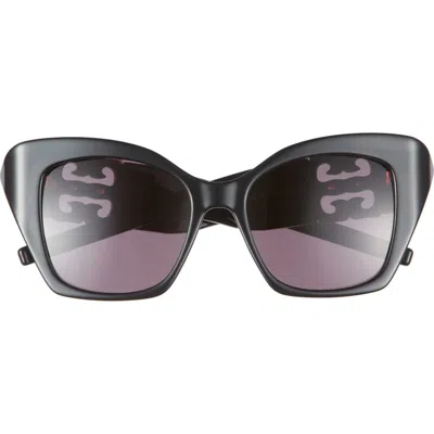 Givenchy 4g Liquid 54mm Square Cat Eye Sunglasses In Shiny Black/smoke