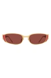 Givenchy 4g Liquid Metal And Nylon Rectangle Sunglasses In Shiny Endura Gold/bordeaux