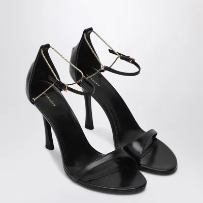 GIVENCHY GIVENCHY 4G LIQUID 95 SANDALS IN BLACK LEATHER WOMEN