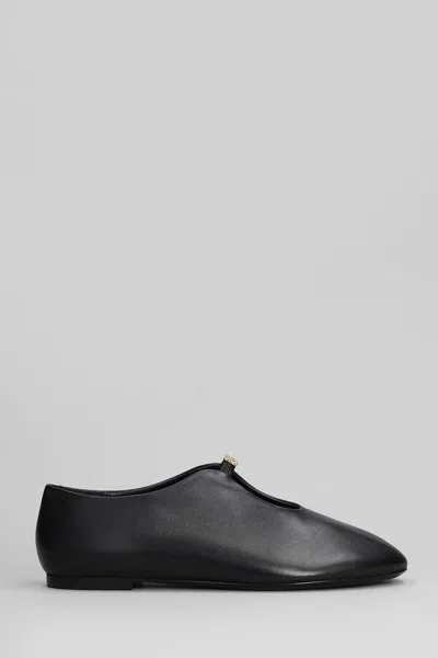 GIVENCHY 4G LIQUID BALLET FLATS IN BLACK LEATHER