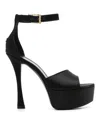 Givenchy Black Platform Sandals With Liquid Viscose-silk Blend In Black