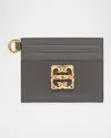 Givenchy 4g Liquid Card Holder In Leather In Charcoal