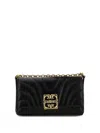 Givenchy Quilted Leather Wallet Chain Strap In Black