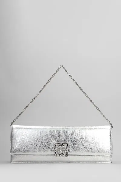 Givenchy 4g Liquid Clutch In Silver