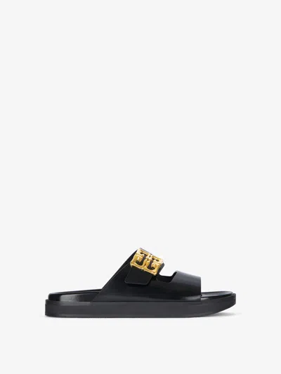 GIVENCHY 4G LIQUID FLAT MULES IN LEATHER