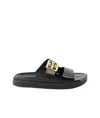 Givenchy Liquid Dad Leather Slides With 4g Hardware In Black