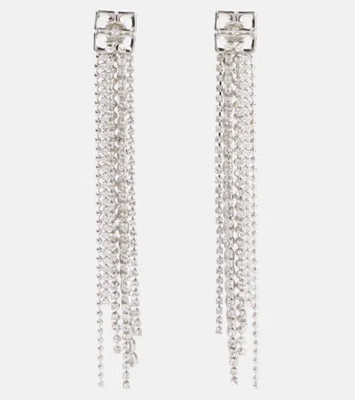 Givenchy 4g Liquid Fringed Embellished Drop Earrings In 040-silvery