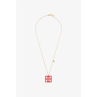 Givenchy 4g Liquid Golden Color Pendant Necklace_coral In Red