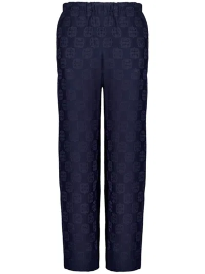 Givenchy 4g Liquid-jacquard Trousers In Blue