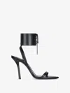 Givenchy 4g Liquid Lace-up Heeled Sandals In Leather In Black